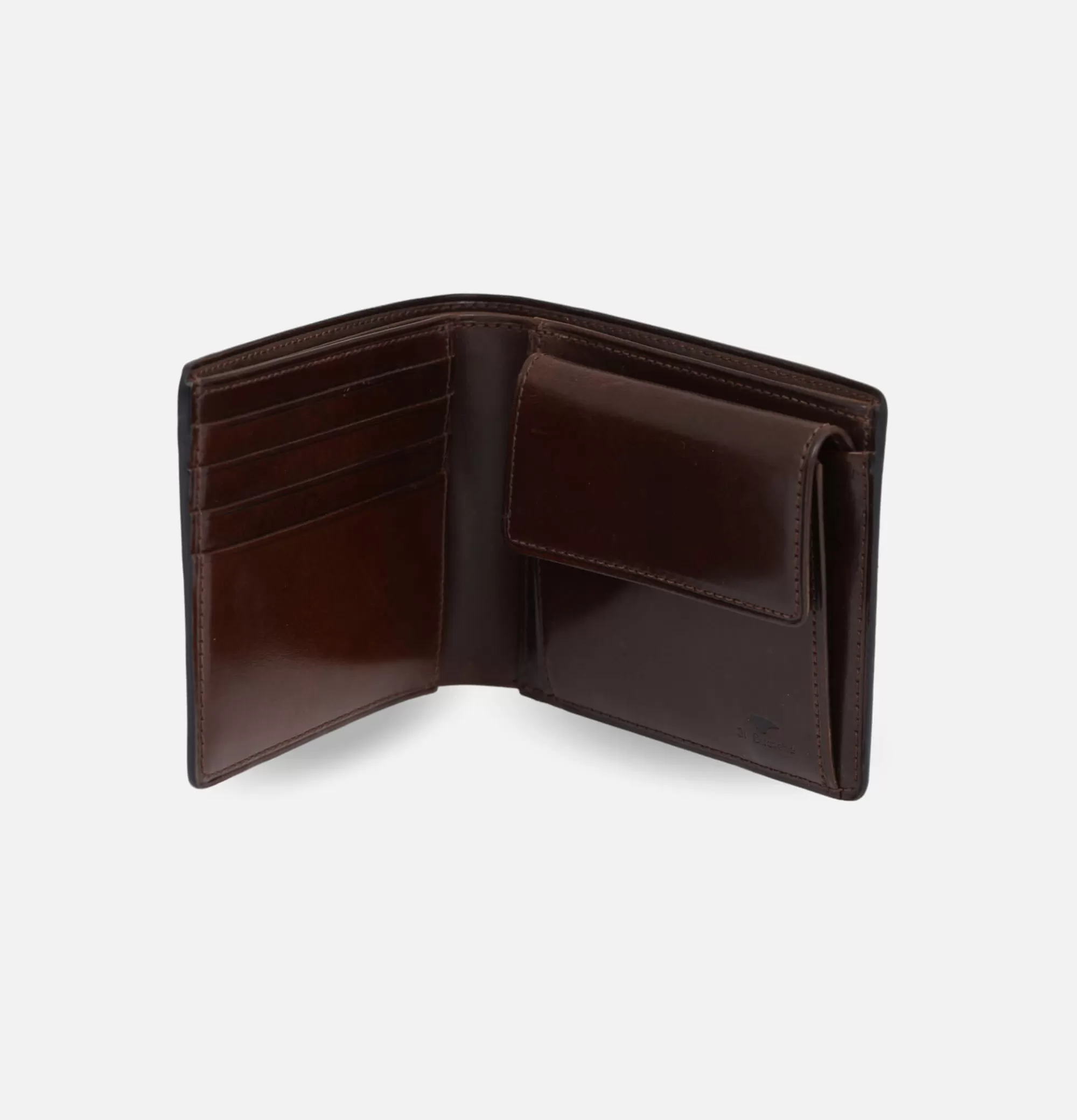 IL BUSSETTO Bi-Fol Wallet/Coin Dark Brown^ Petite Maroquinerie