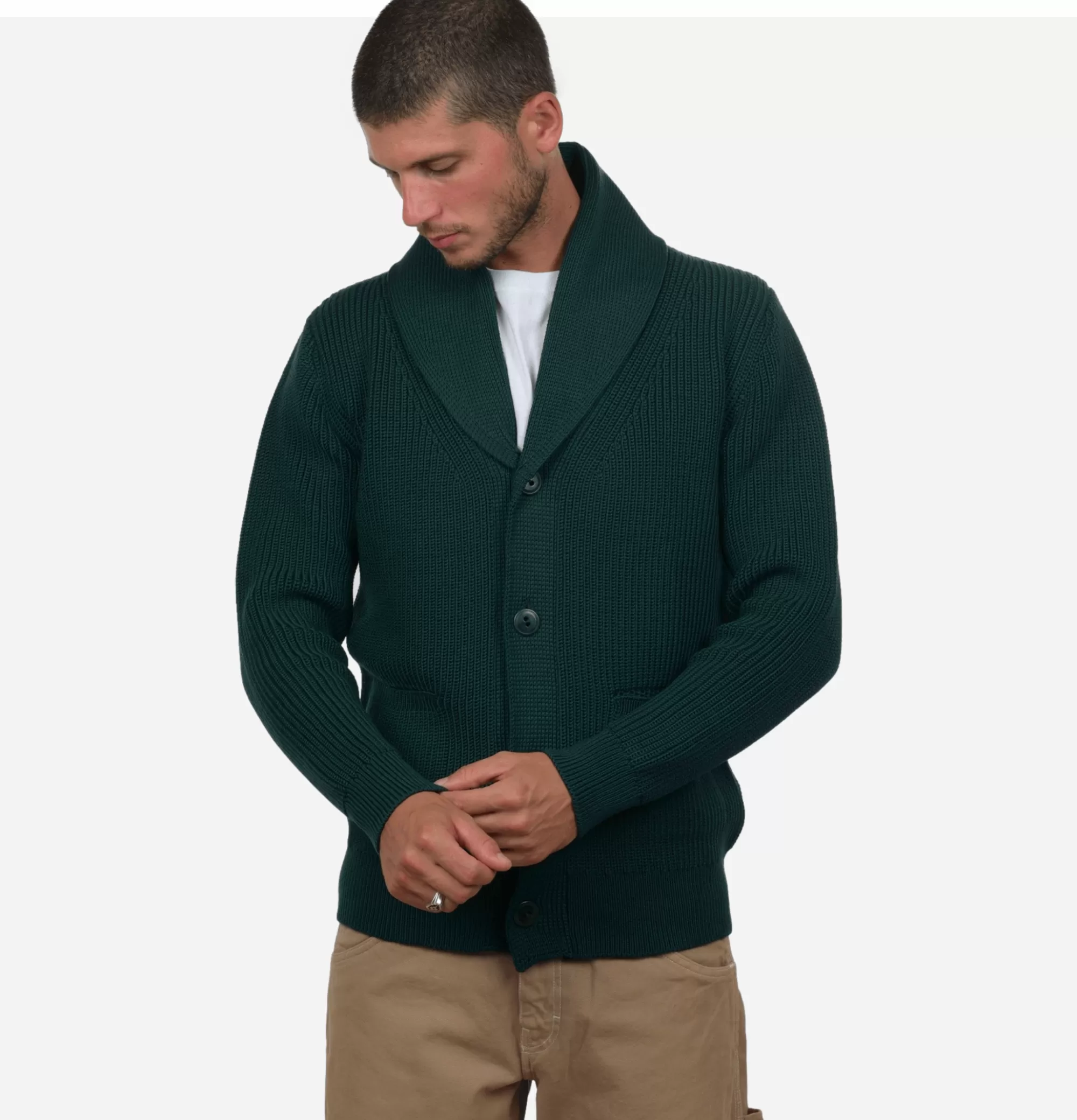 NITTO KNITWEAR Cardigan Vasken Forrest Green^ Pulls & Cardigans