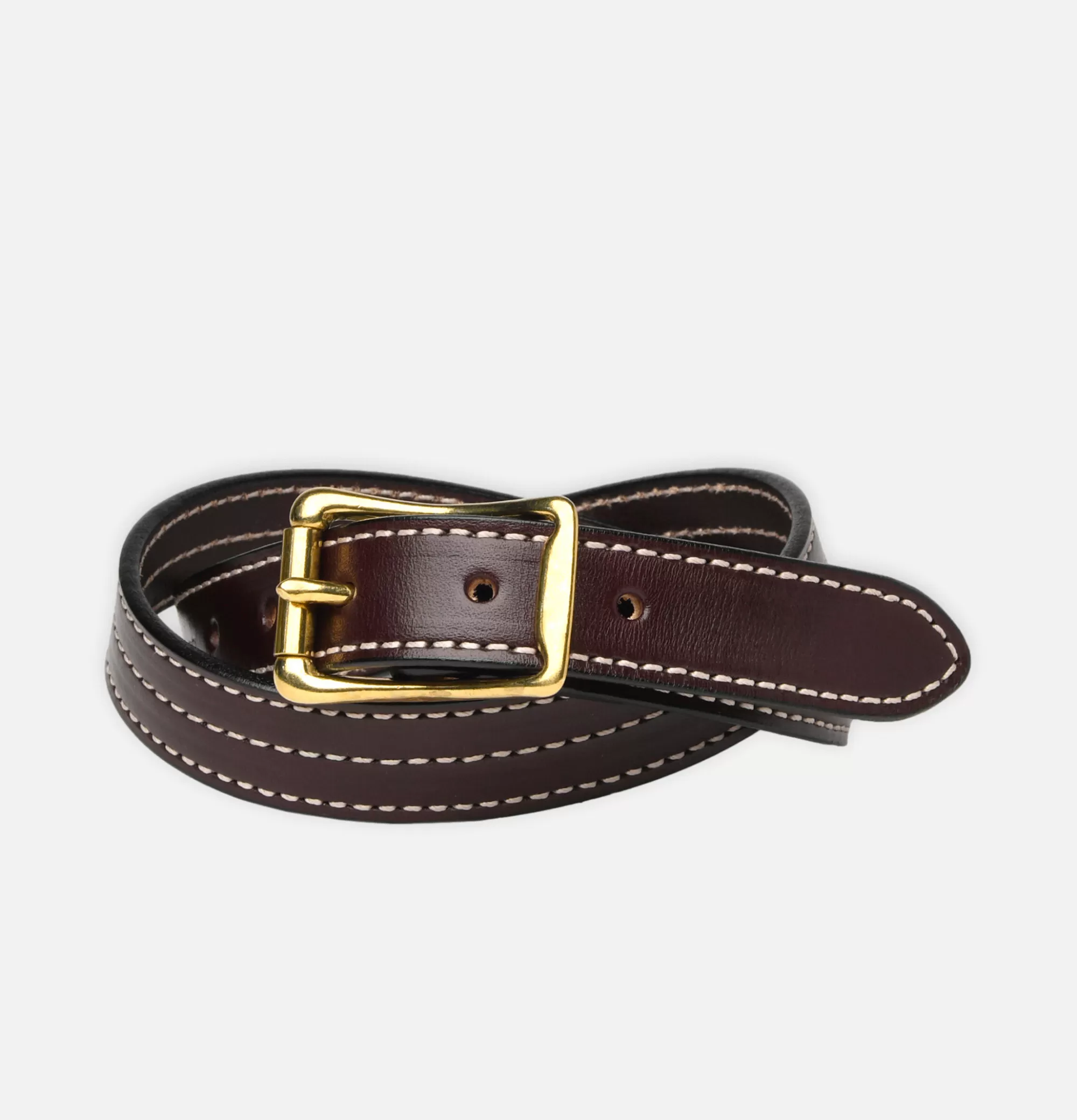 YUKETEN Ceinture Triple Stitched Dark Brown^ Ceintures