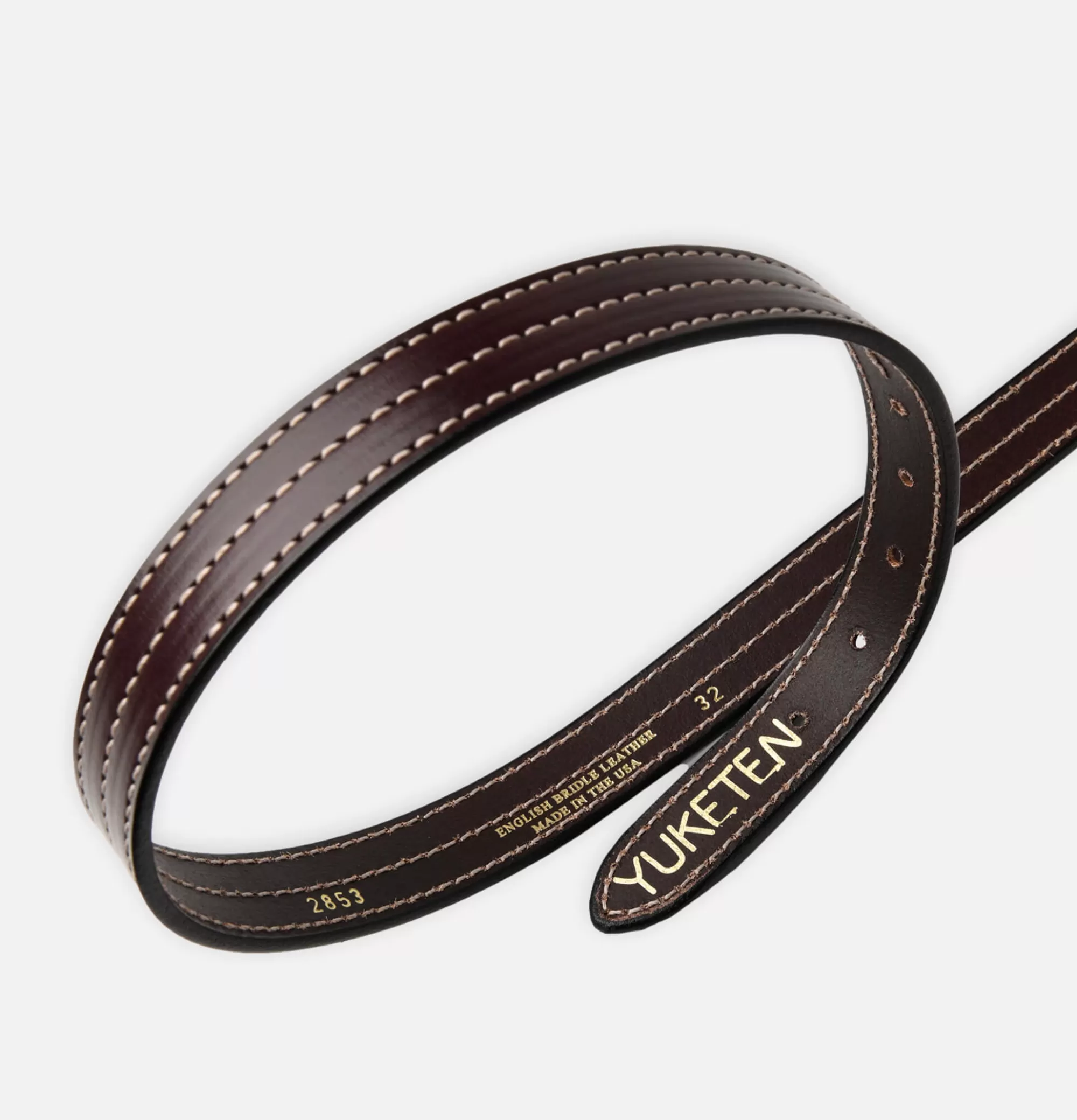 YUKETEN Ceinture Triple Stitched Dark Brown^ Ceintures