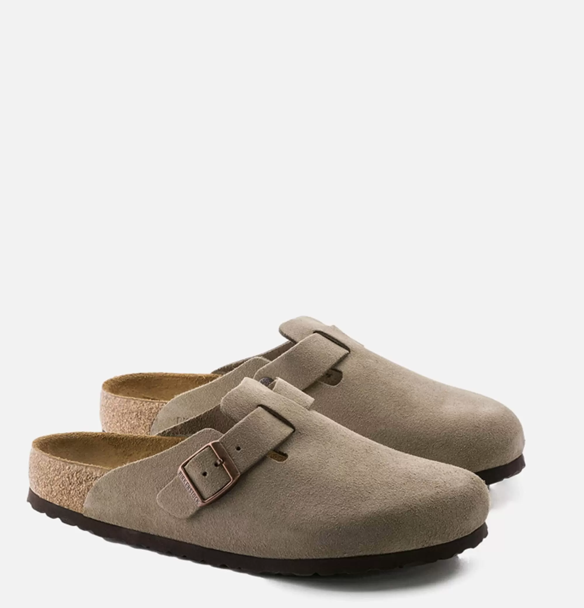 BIRKENSTOCK Chaussures Boston Taupe Soft Footbed^Homme Sandales