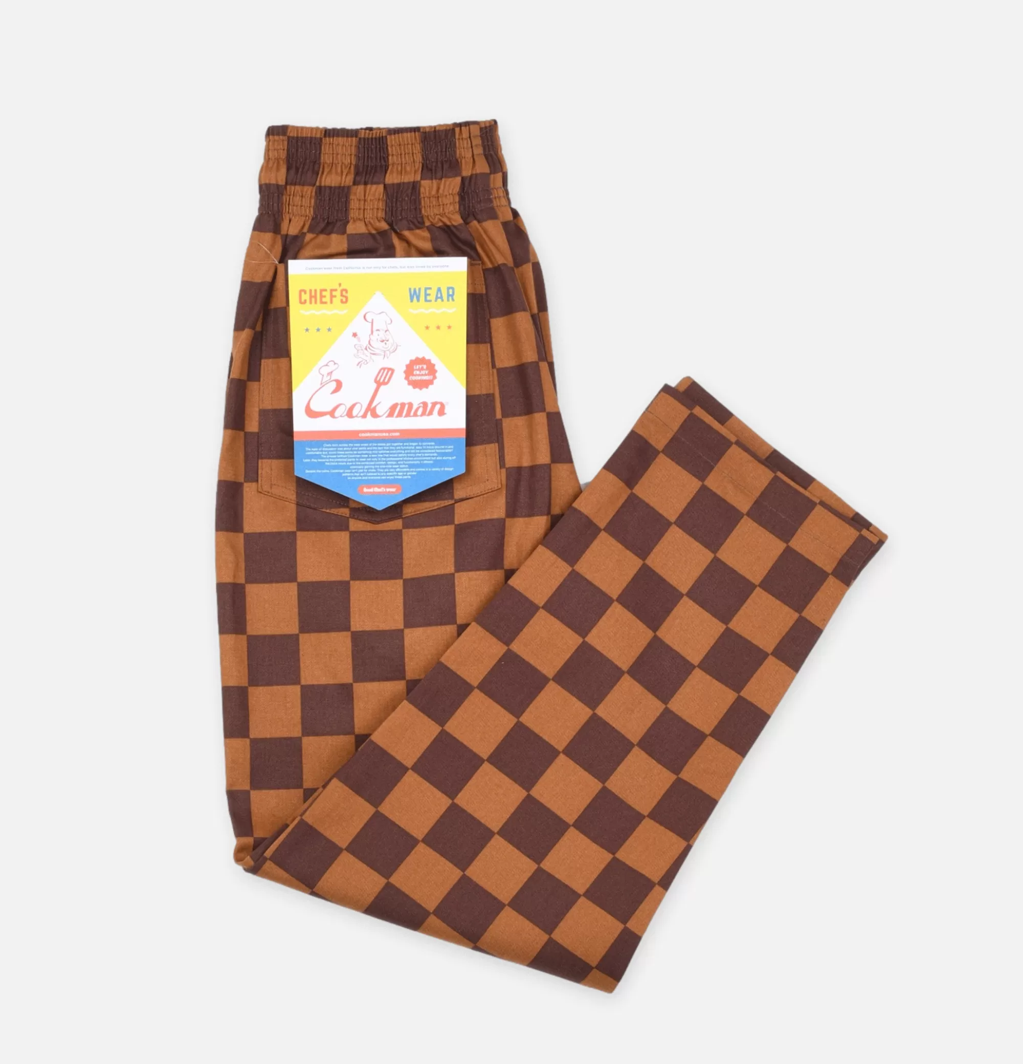 COOKMAN Chef Pant Checker Brown^ Pantalons