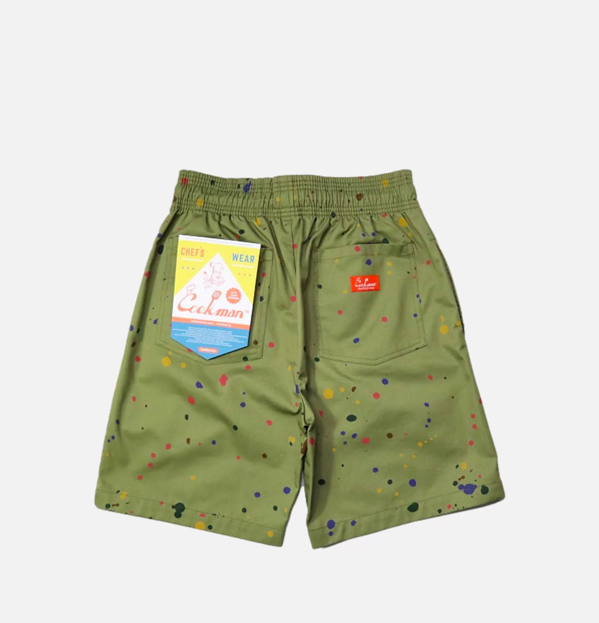 COOKMAN Chef Short Sauce Splash Olive^ Shorts