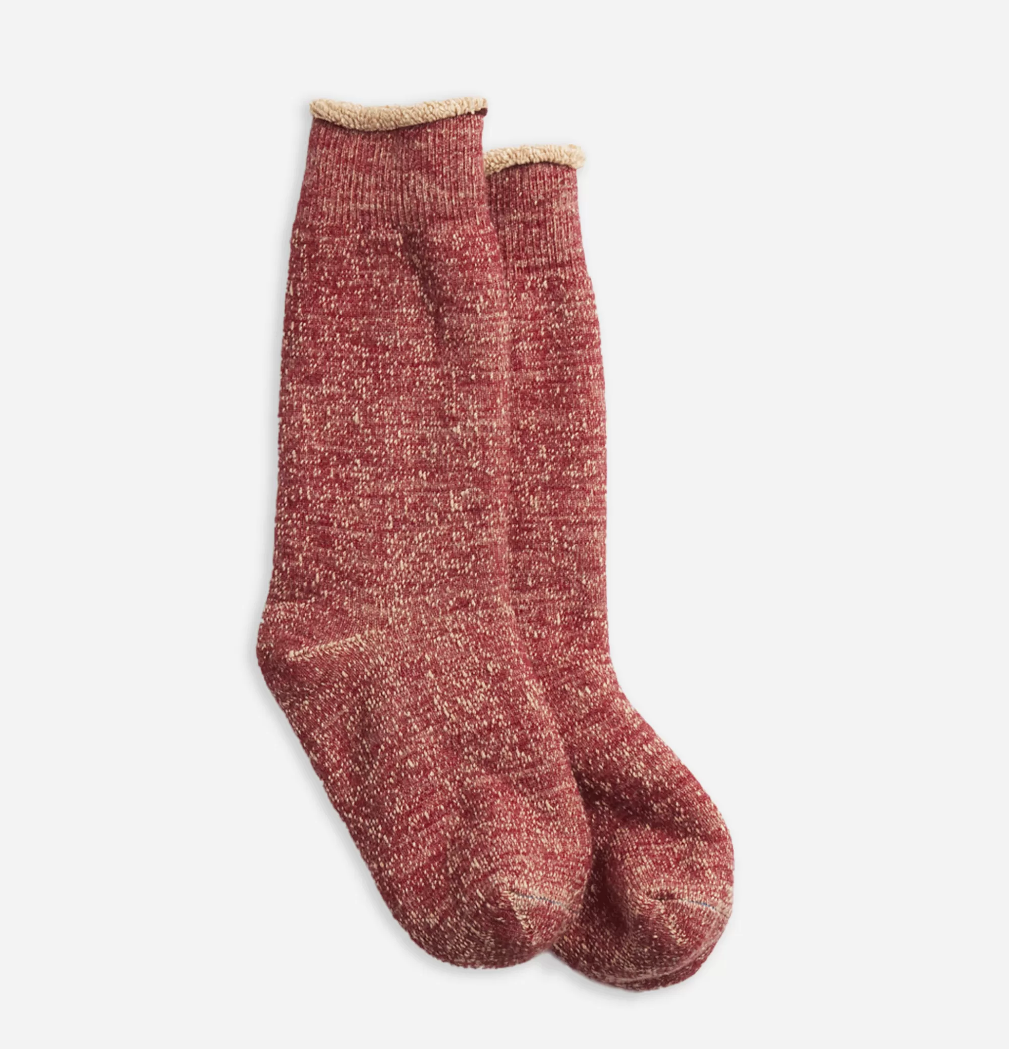 ROTOTO Double Face Red Brown^Homme Chaussettes