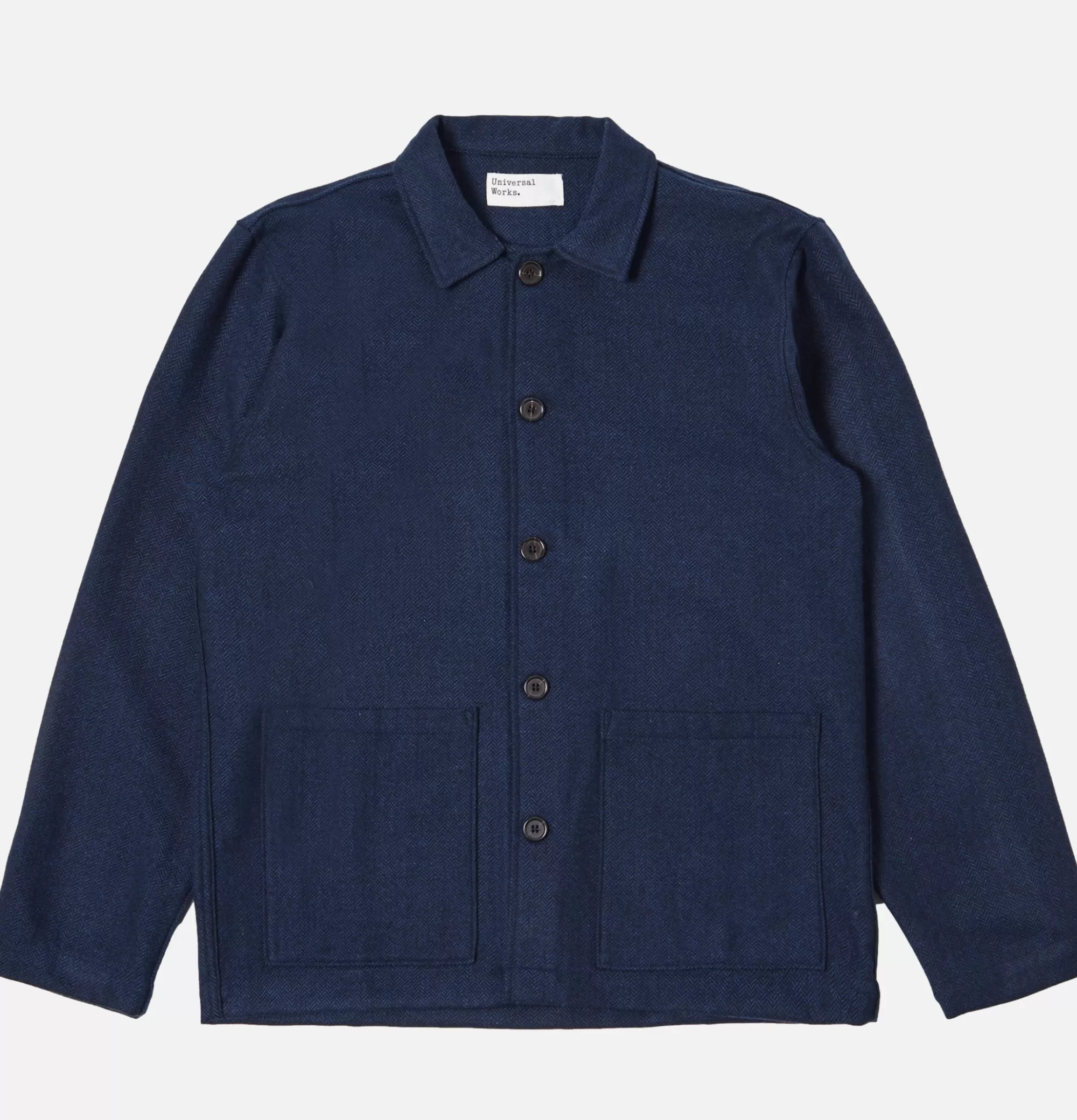 UNIVERSAL WORKS Easy Overshirt Herringbone Navy^ Pulls & Cardigans