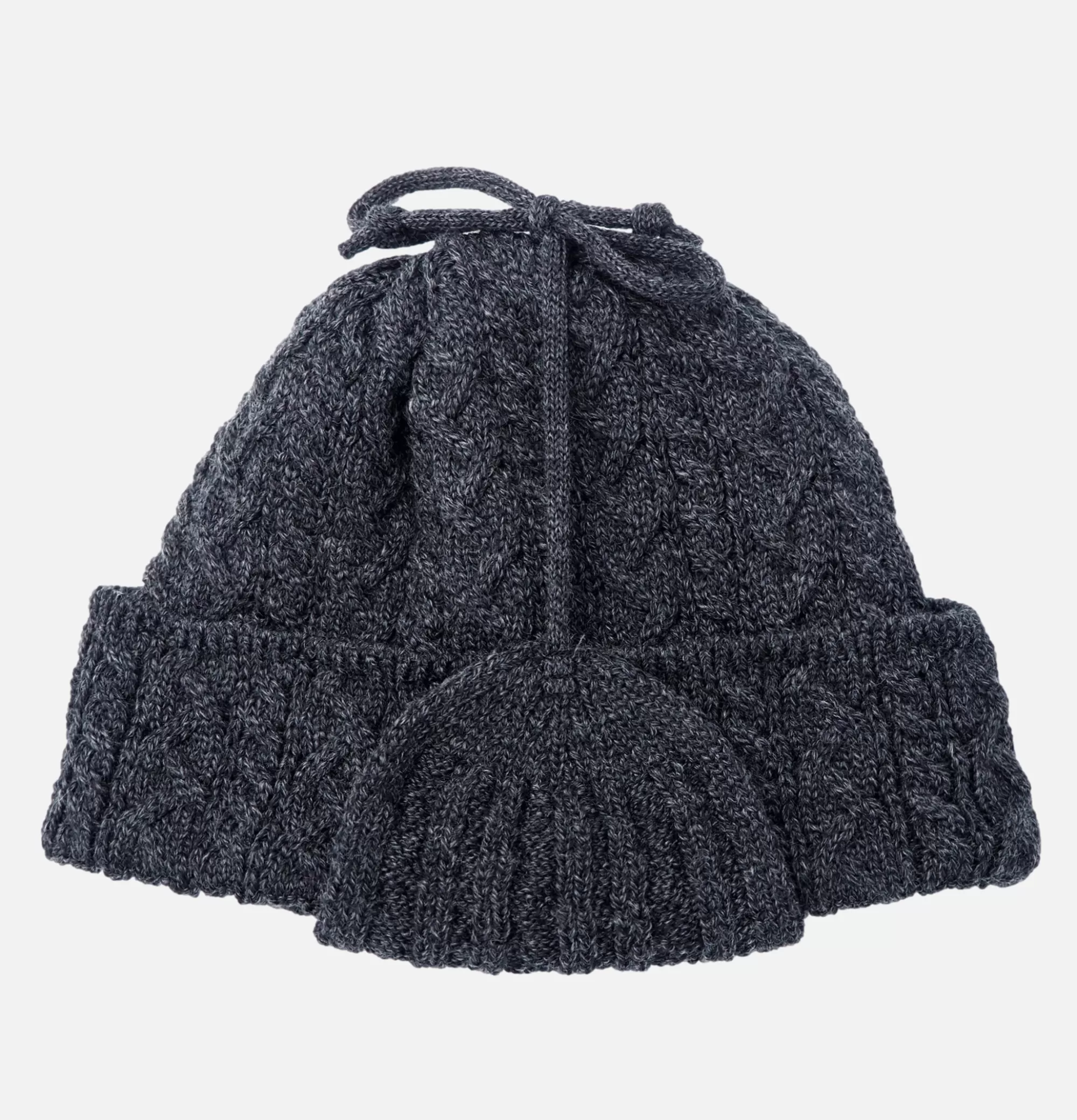 FOUND FEATHER Elias Knit Flightcap Charcoal^ Gants • Bonnets • Echarpes