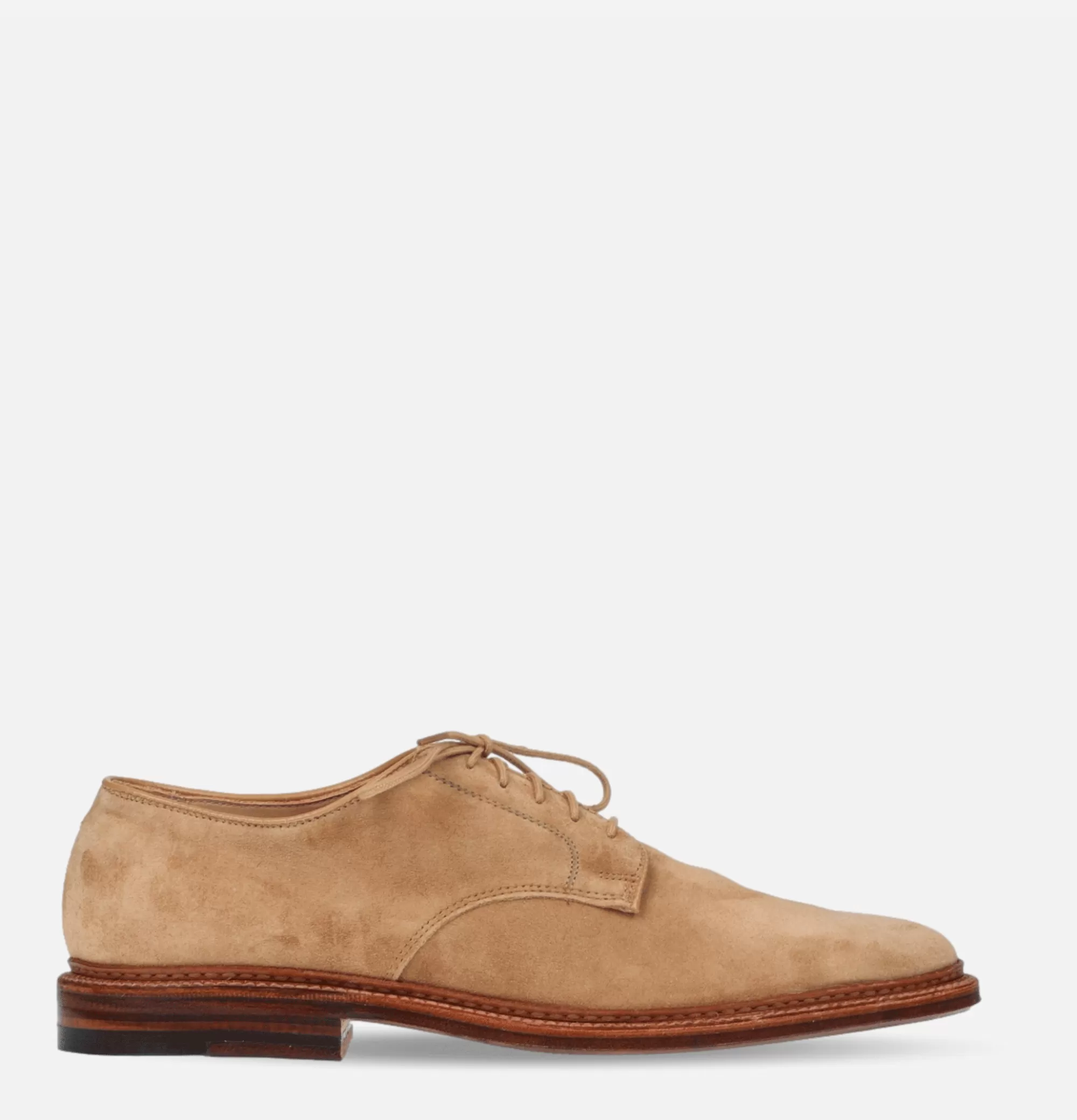 ALDEN SHOE CO 29332F - Plain Toe Blucher Suede Tan^Homme Chaussures