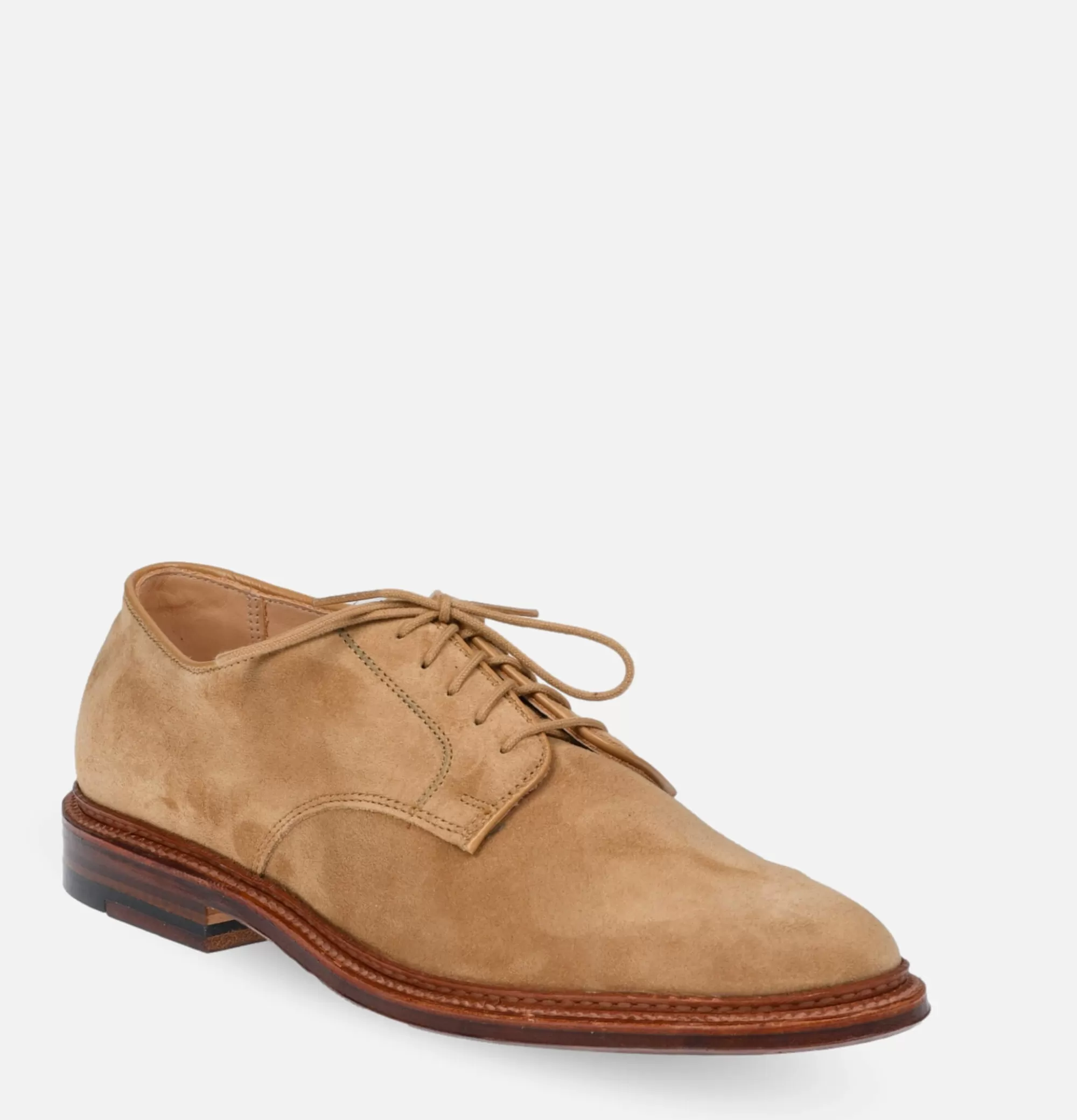 ALDEN SHOE CO 29332F - Plain Toe Blucher Suede Tan^Homme Chaussures