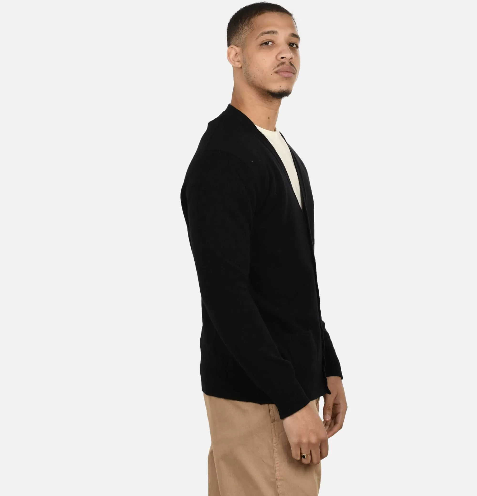 WILLIAM LOCKIE Lambswool Cardigan Black^ Pulls & Cardigans