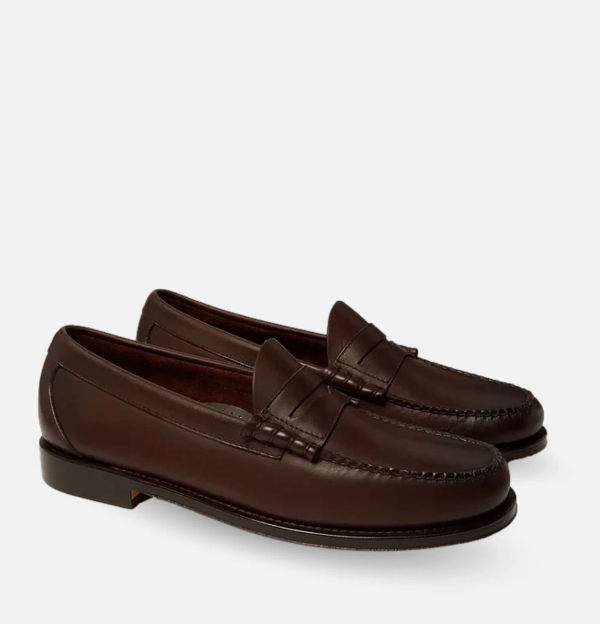 G.H. BASS Larson Penny Loafers Soft Chocolate Leather^Homme Chaussures