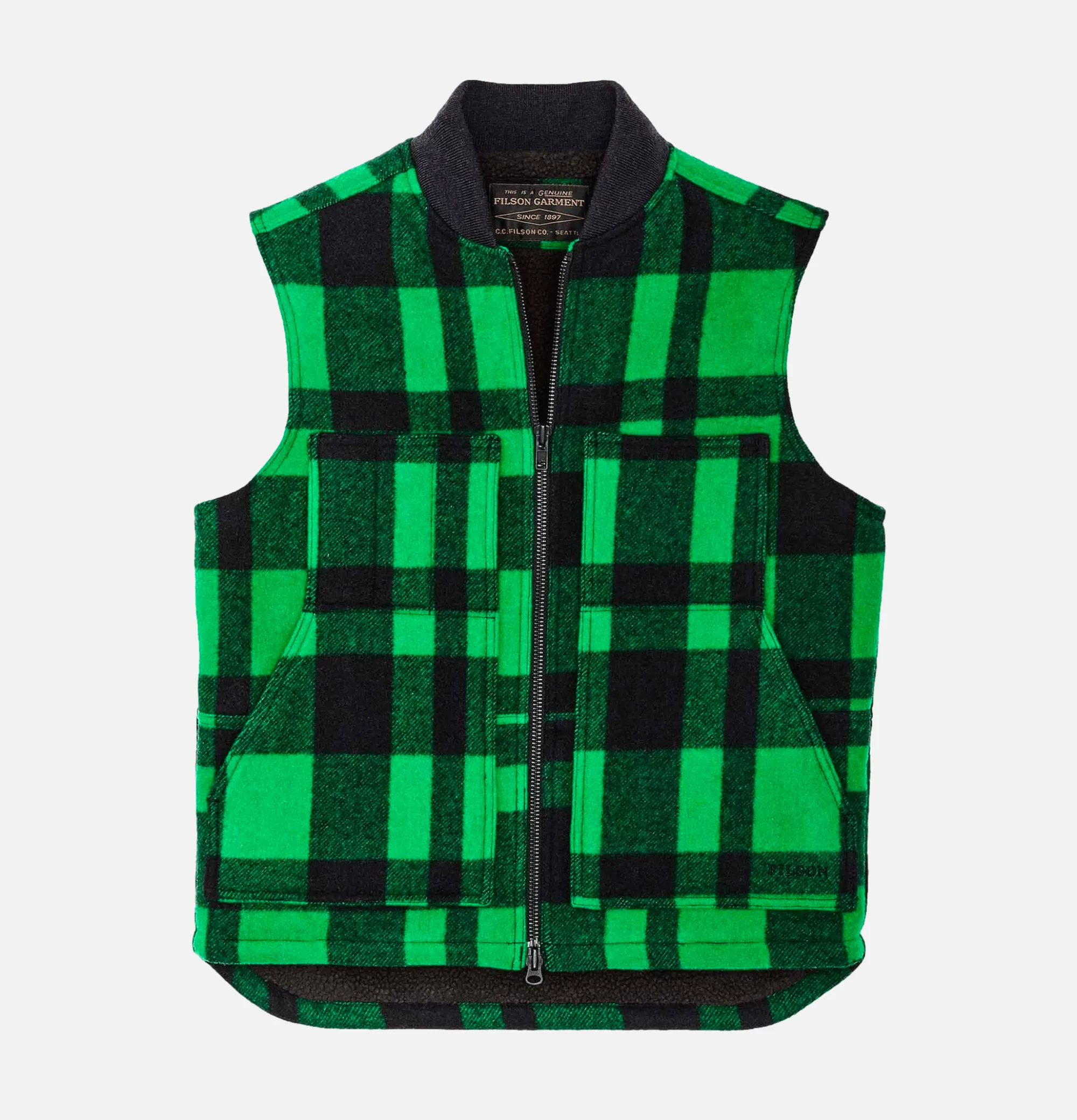 FILSON Lined Mackinaw Wool Vest Green^ Blousons & Manteaux