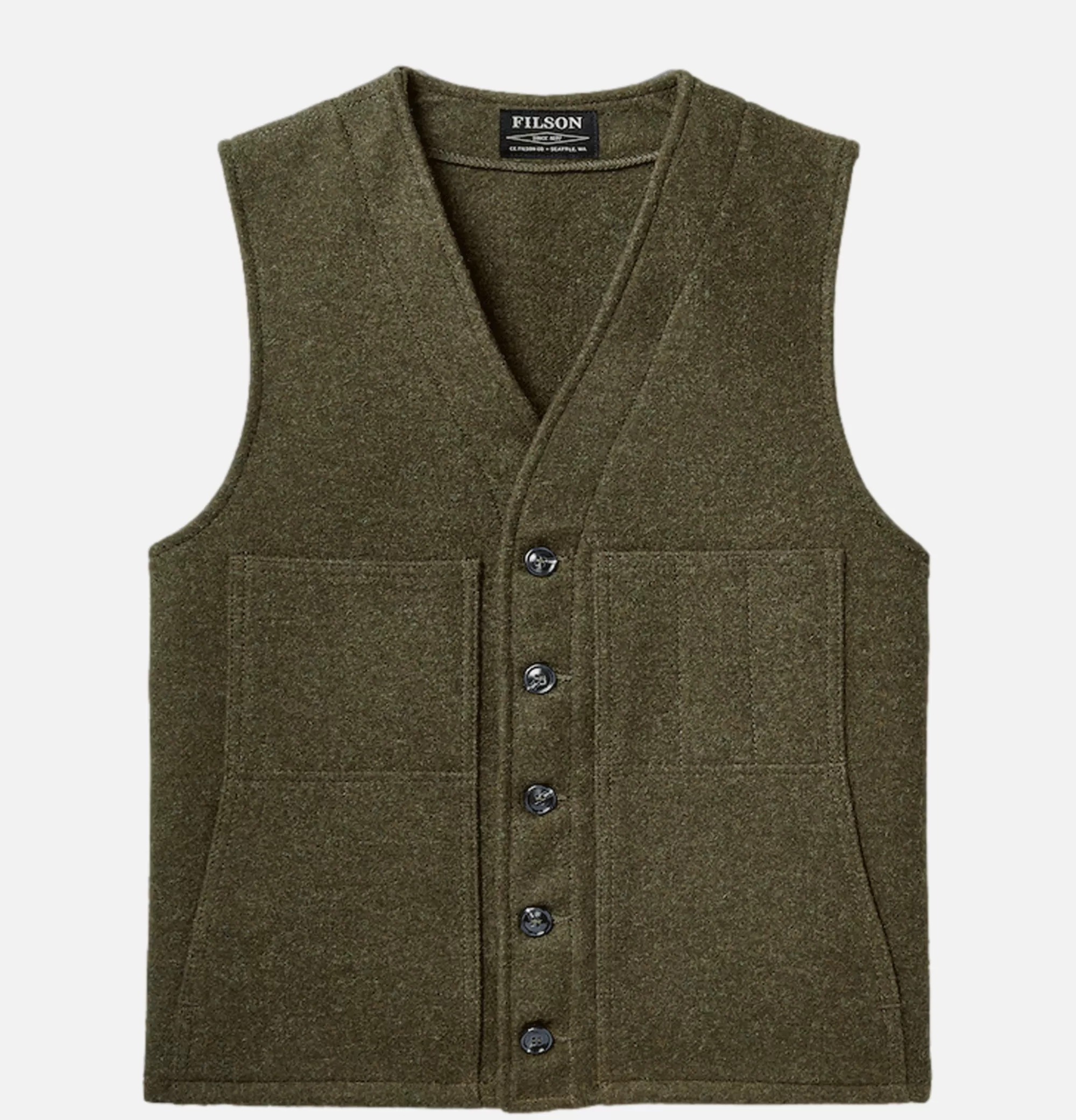 FILSON Mackinaw Wool Vest Forest Green^ Blousons & Manteaux