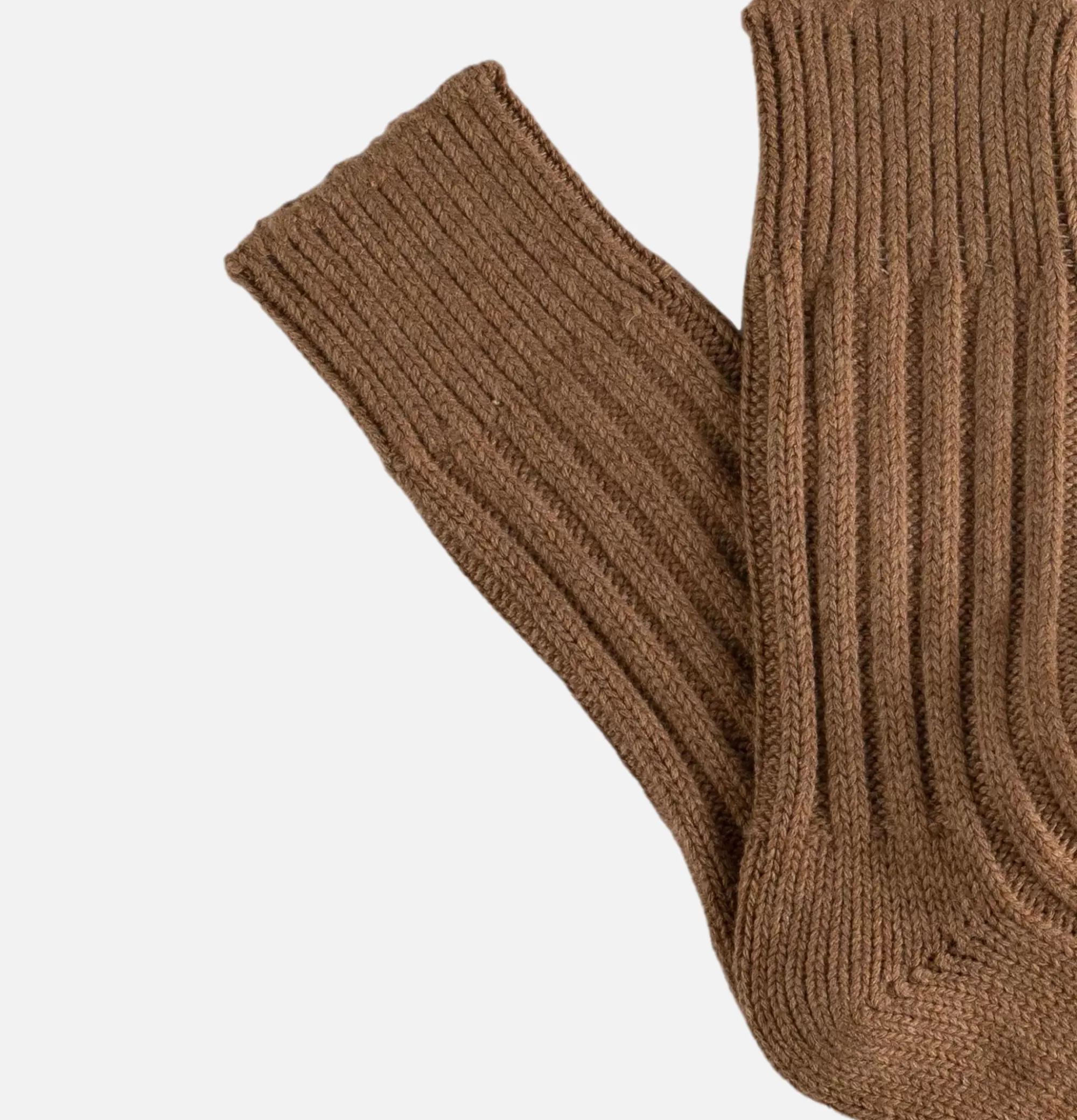 THUNDERS LOVE Solid Wool Socks Camel^Homme Chaussettes