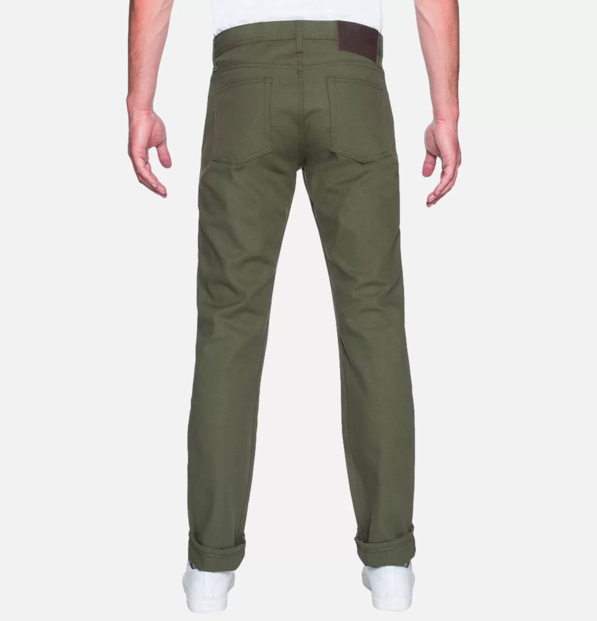 NAKED & FAMOUS Weird Guy Army Green Duck Sel^ Jeans